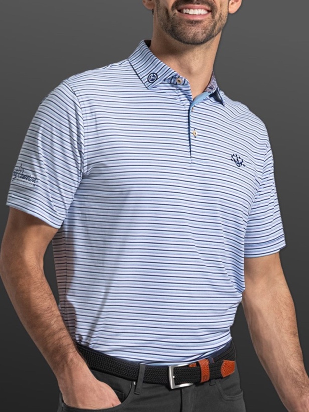 Scotty Cameron Peter Millar Circle T Golf Shirt Striped 7 Point Crown Polo Large